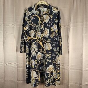 Spartina 449 Womens Floral Botanical 1/4 Zip Shirt Dress XL